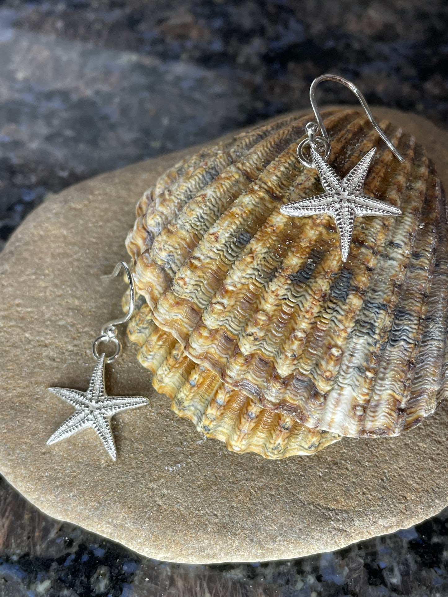 Large Starfish dangle earrings