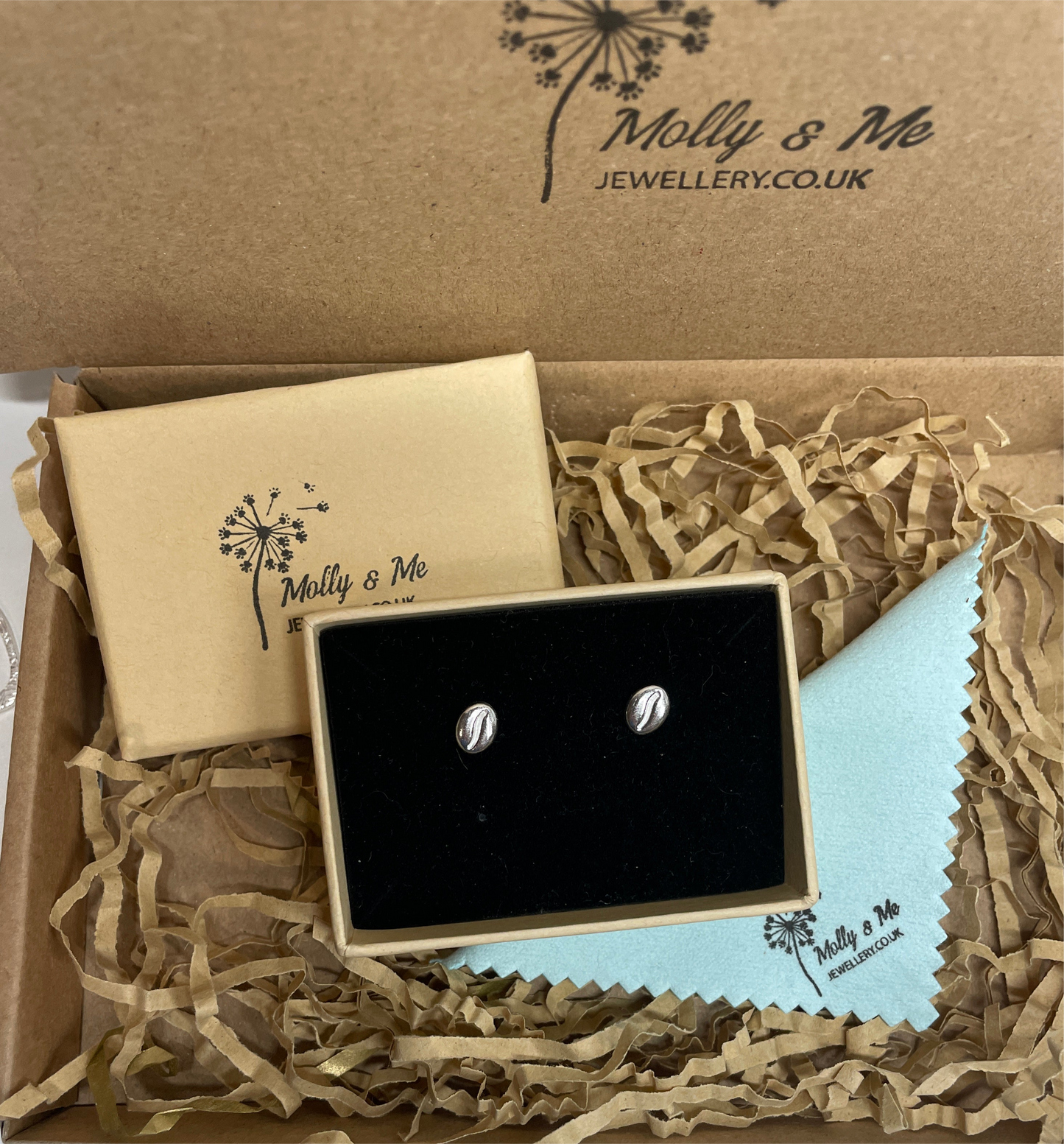 Coffee Bean Stud Earrings