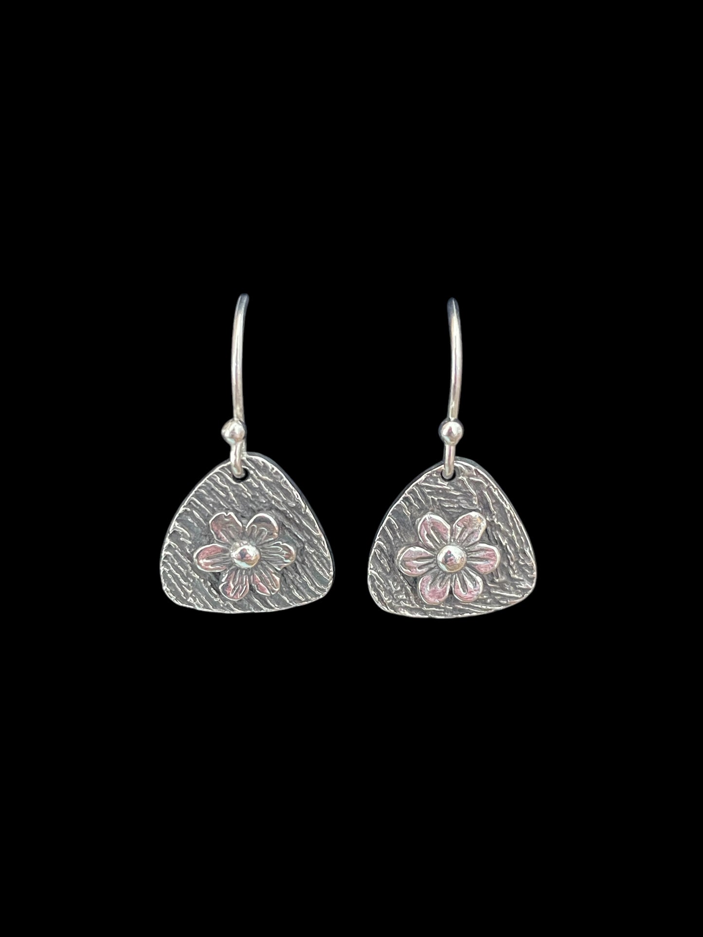 Triangular Spring Flower dangle earrings
