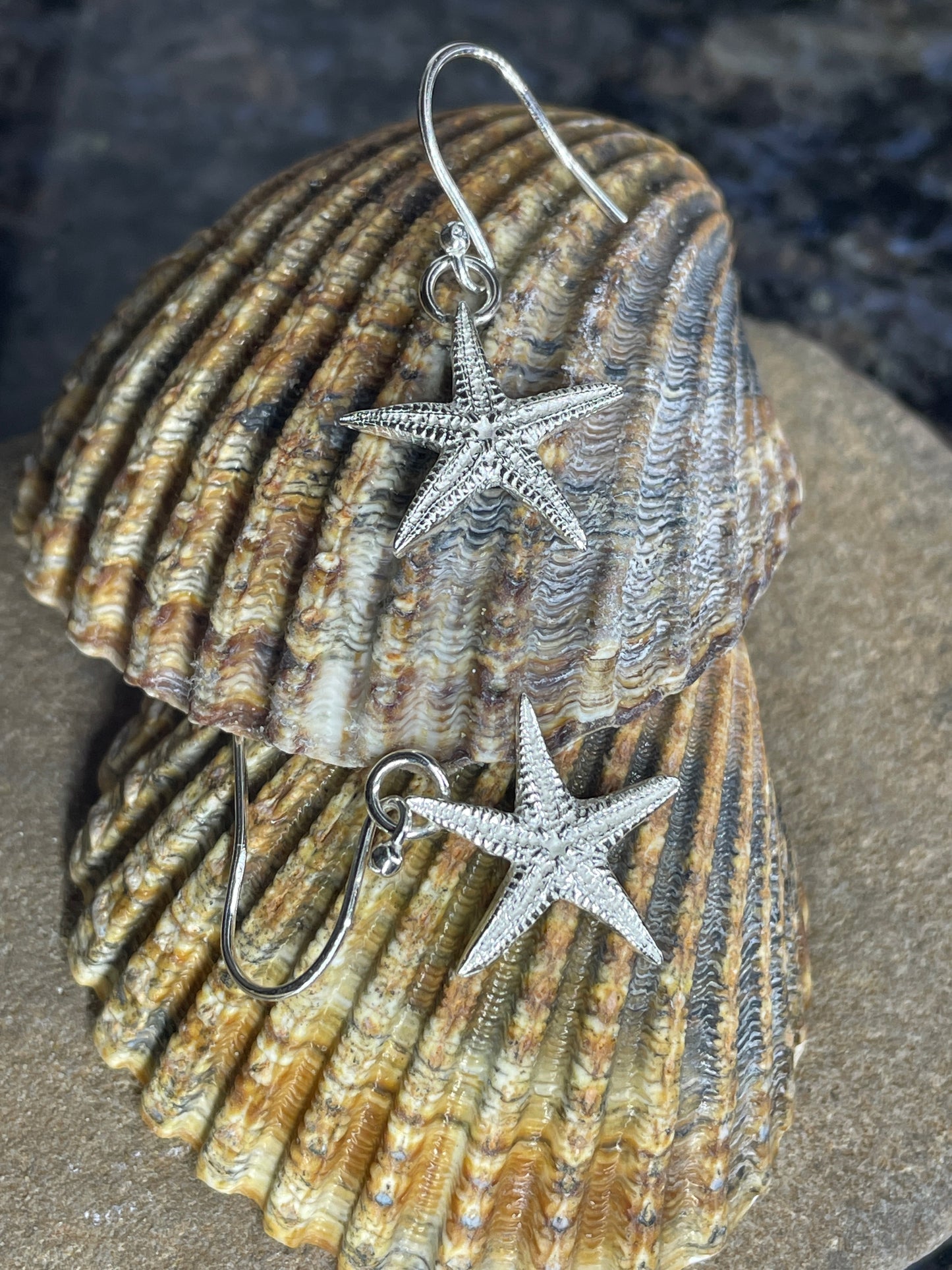 Large Starfish dangle earrings