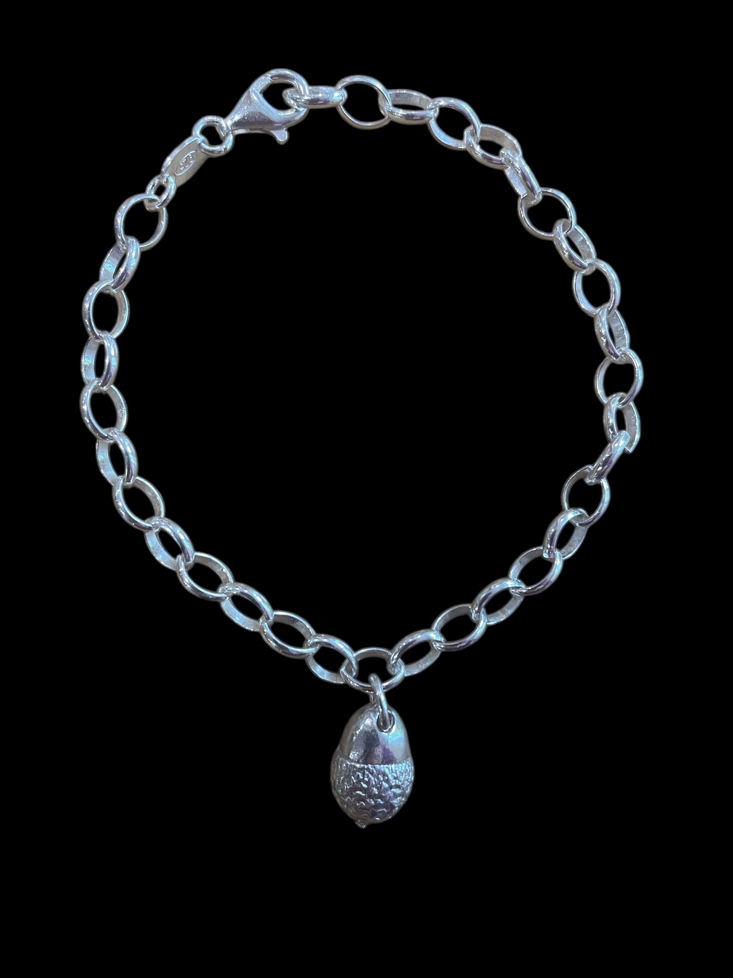 Silver Acorn Charm Bracelet