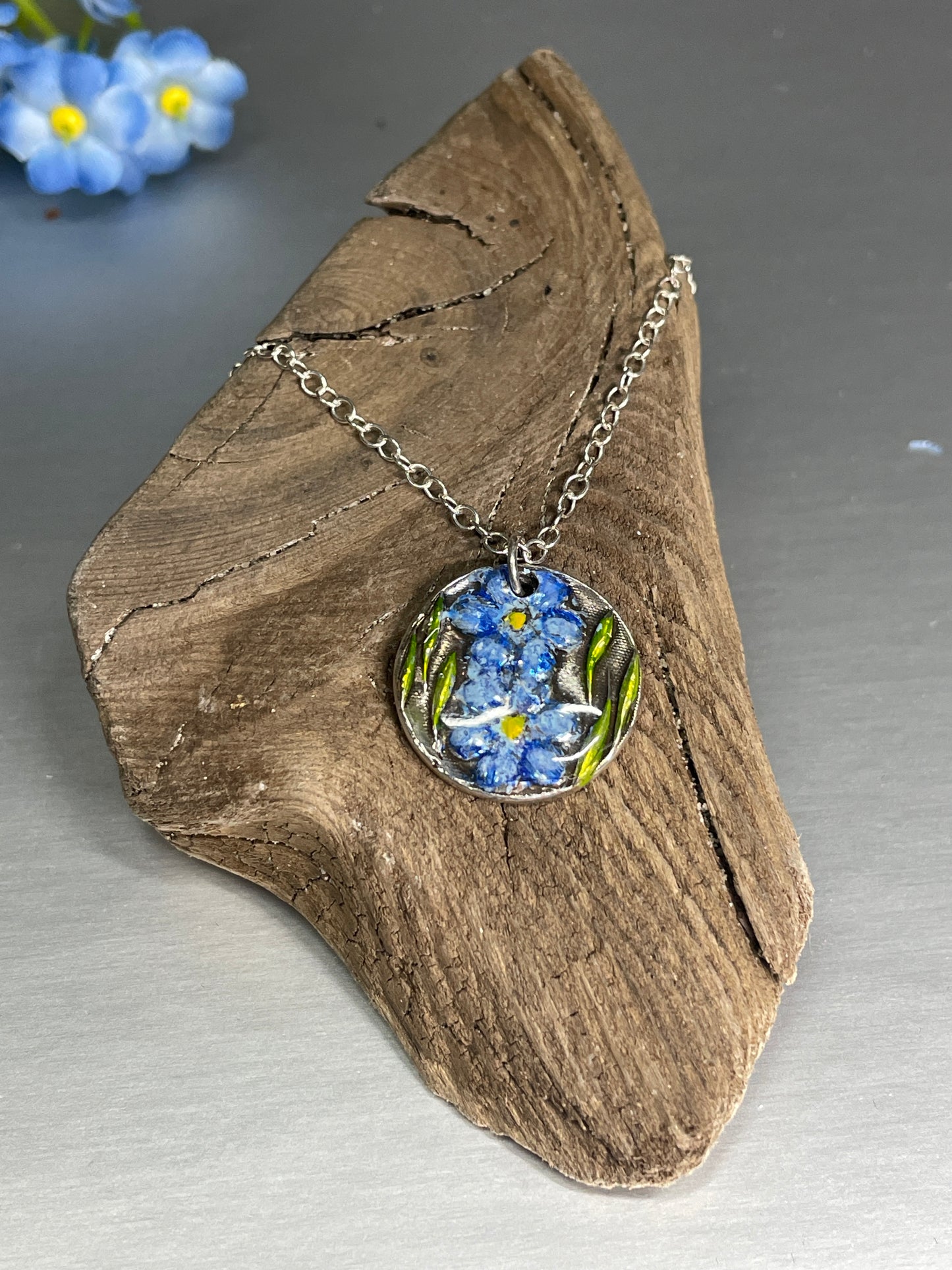 Double Forget-Me-Not necklace