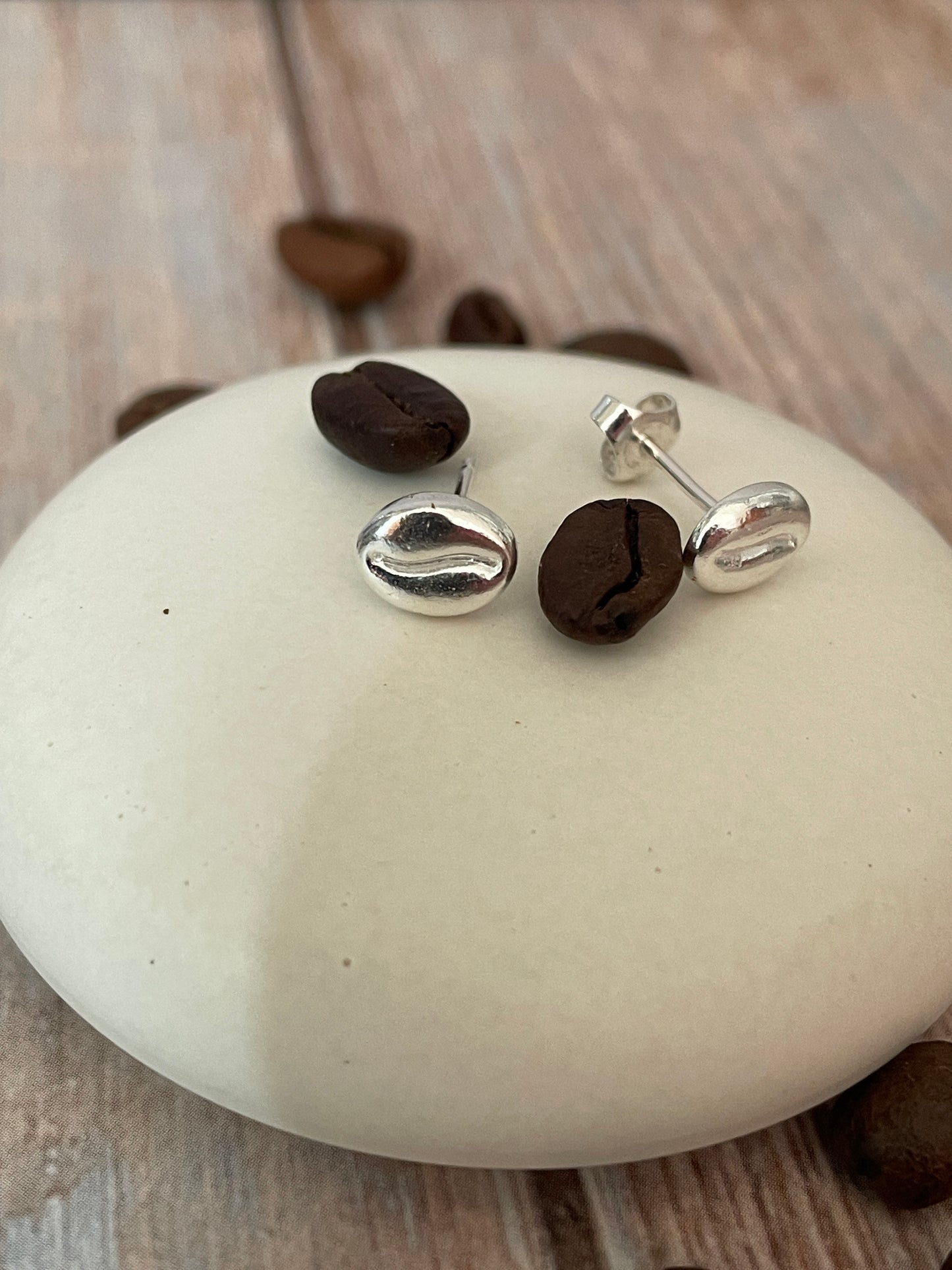 Coffee Bean Stud Earrings