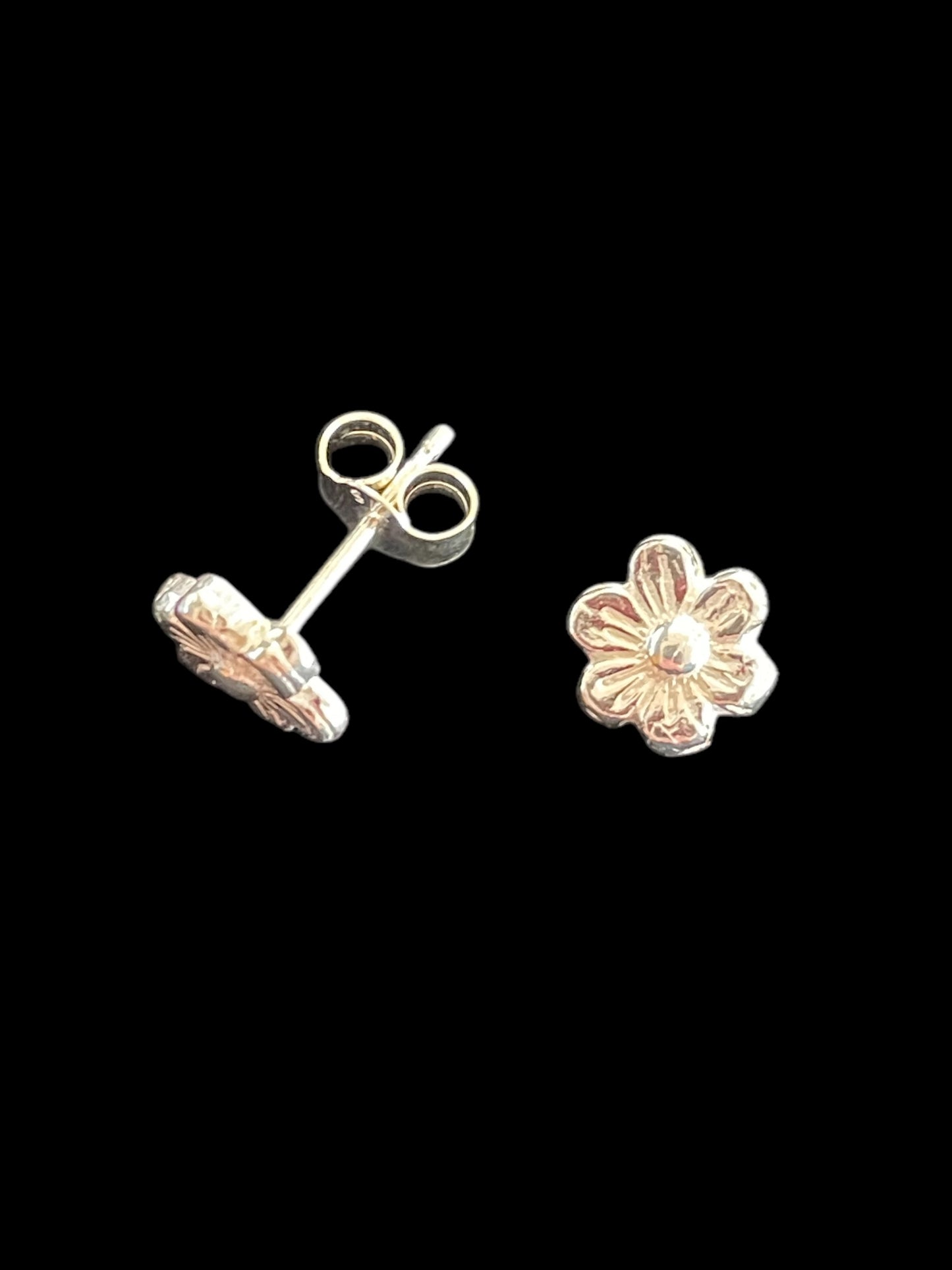 Silver and Gold Spring Flower stud earrings
