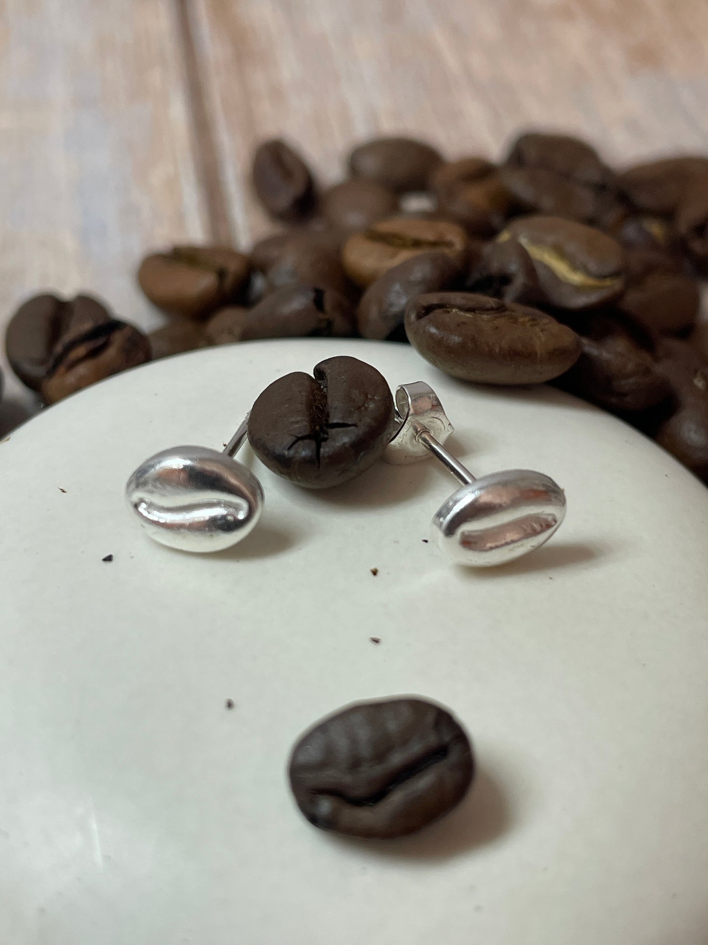 Coffee Bean Stud Earrings