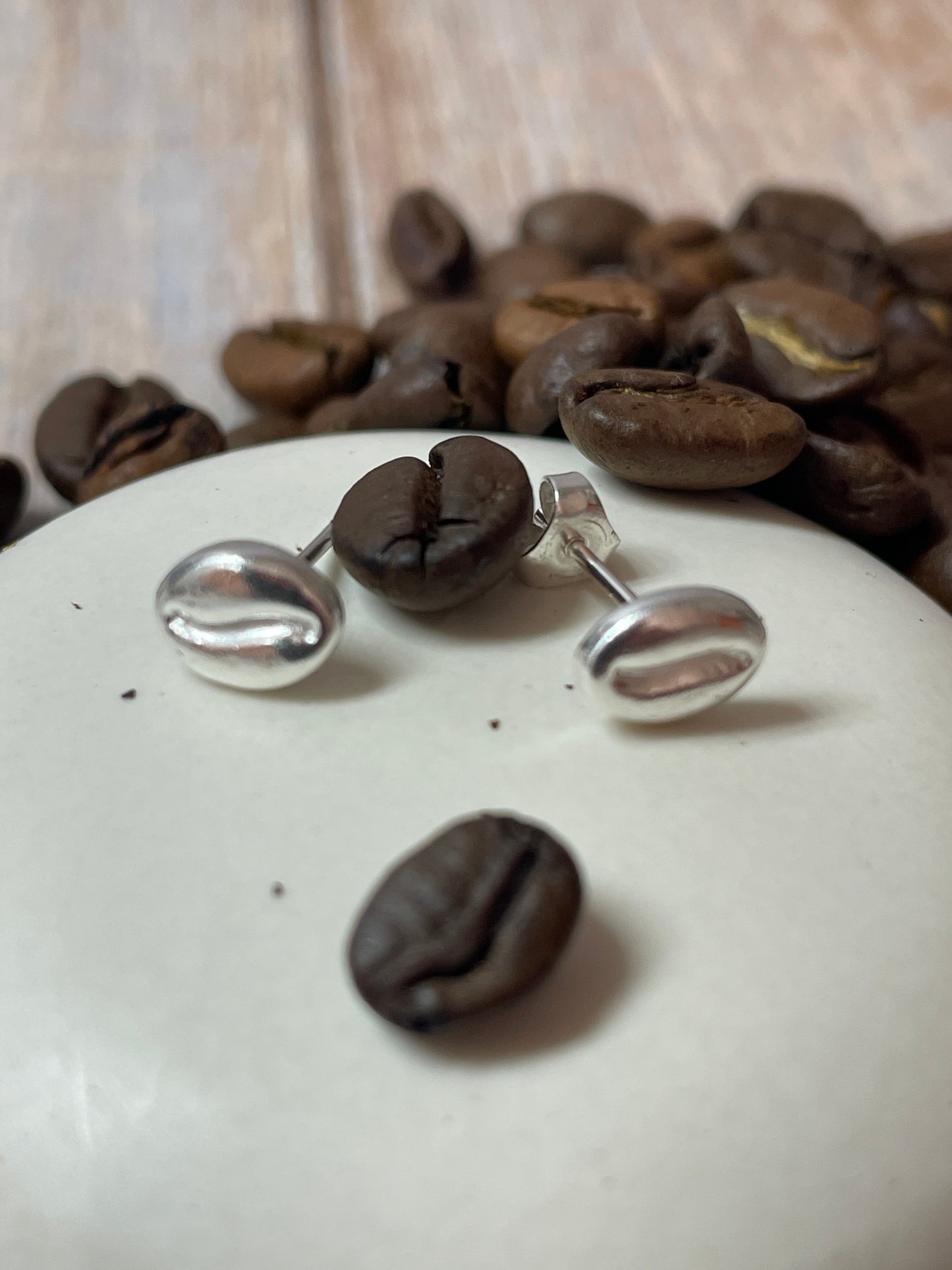 Coffee Bean Stud Earrings
