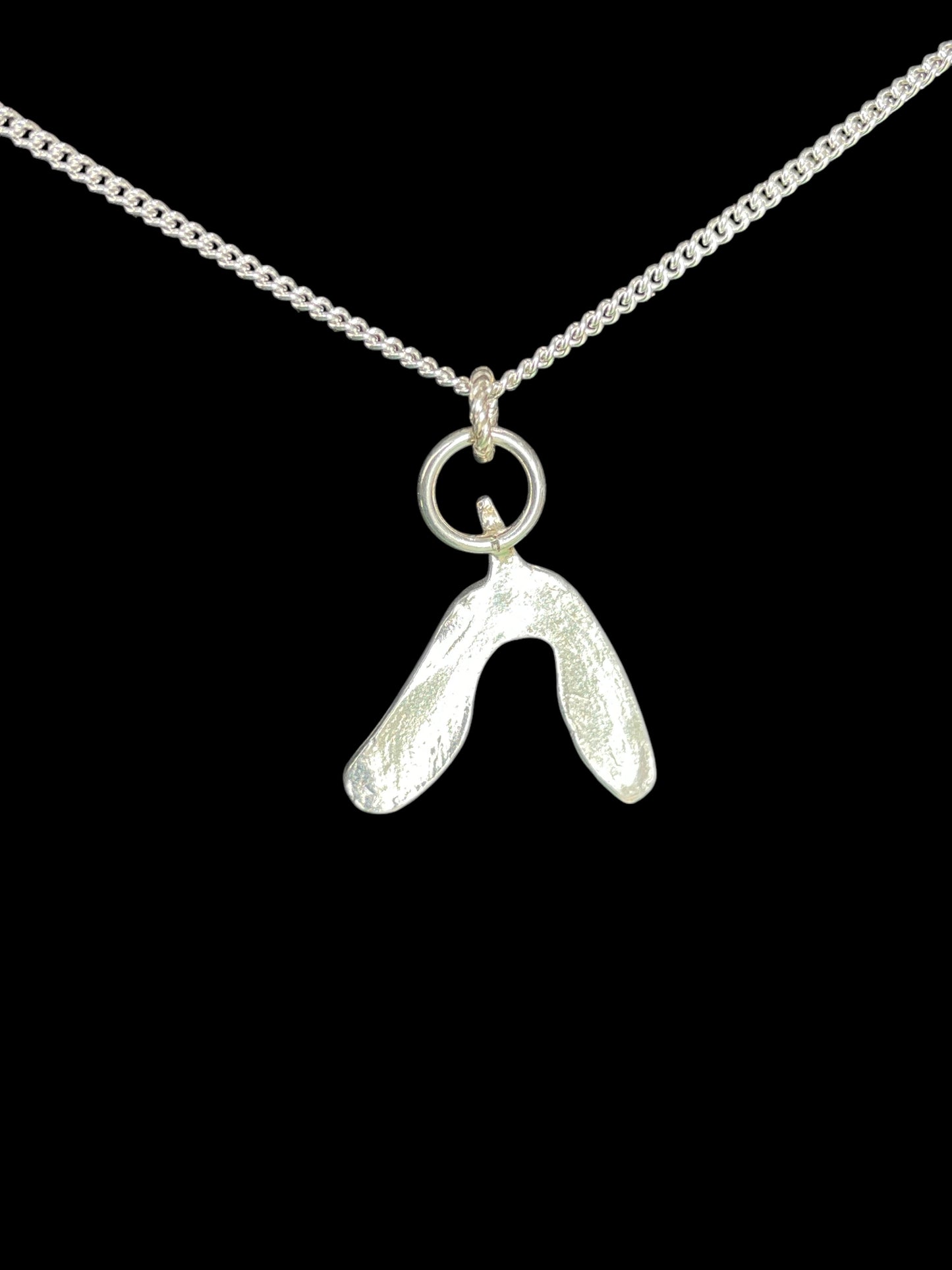 Dainty silver sycamore seed pendant