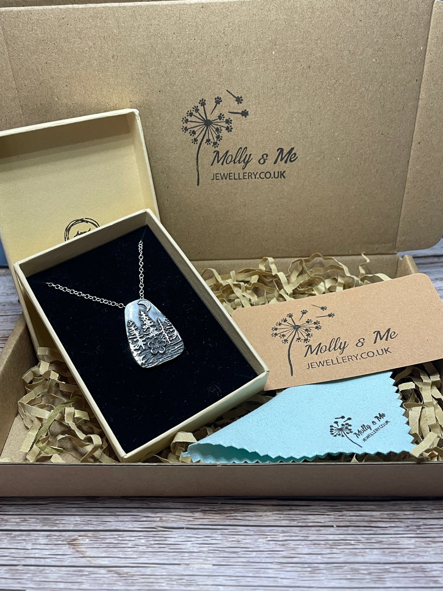 Silver Night Forest pendant