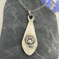 Forget-Me-Not Teardrop inlaid silver pendant