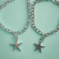 Silver starfish charm bracelet
