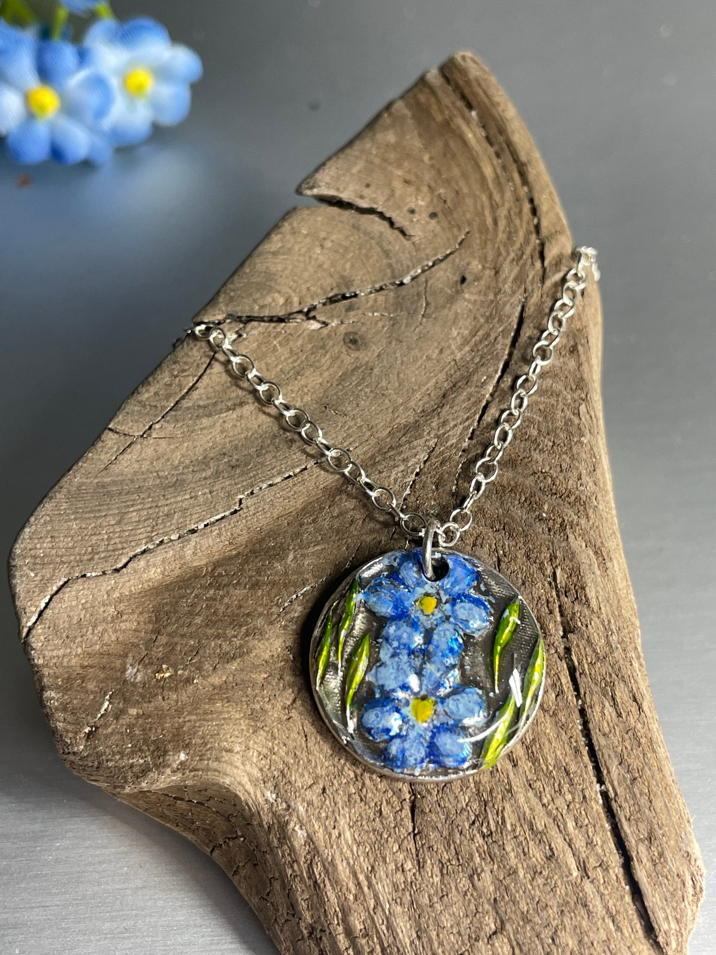 Double Forget-Me-Not necklace