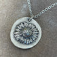 Molly and Me Jewellery Daisy disc pendant close up.  