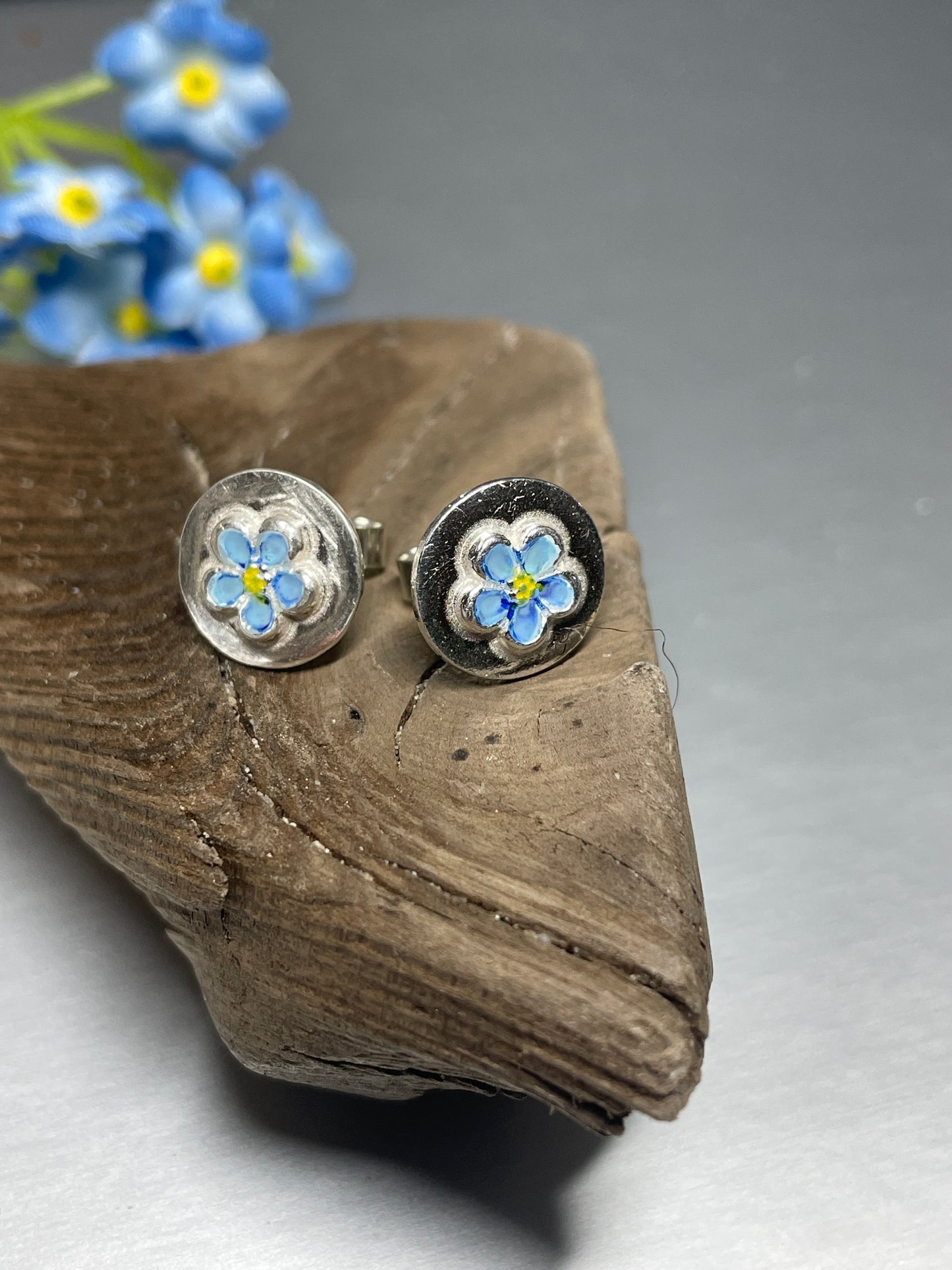 Forget-Me-Not Disc Earrings