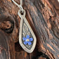 Forget-Me-Not Teardrop inlaid silver pendant