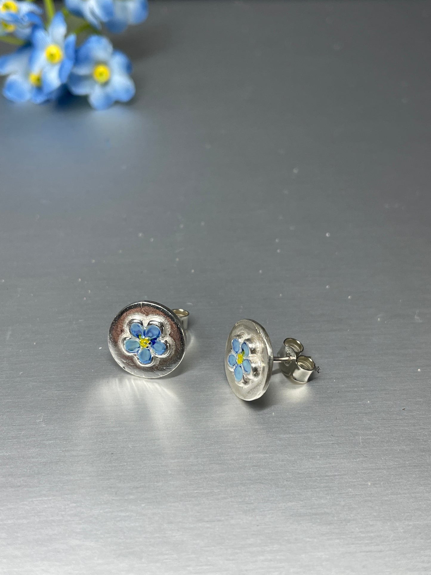 Forget-Me-Not Disc Earrings