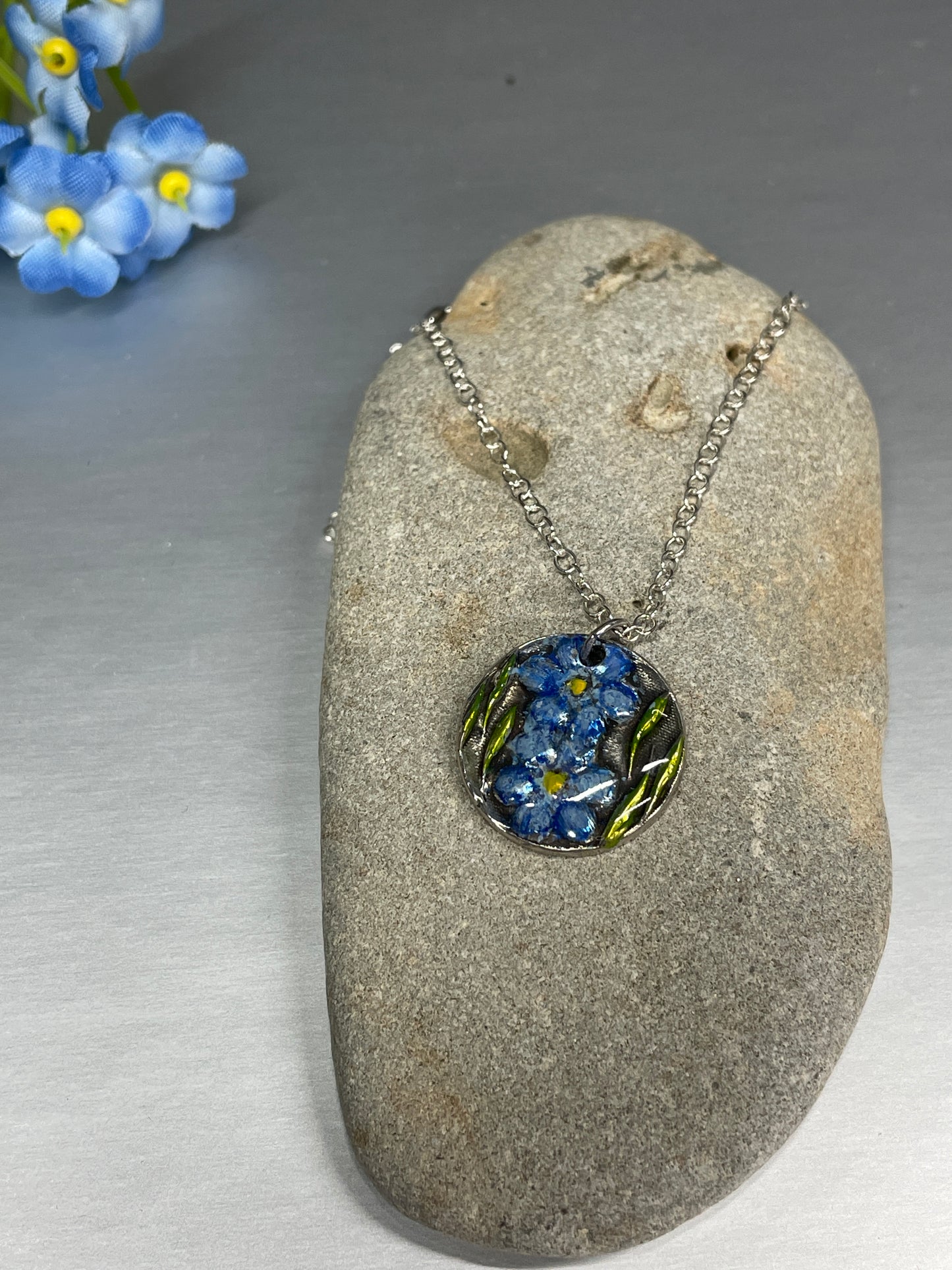 Double Forget-Me-Not necklace