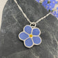 Fine silver Forget-Me-Not Flower Necklace