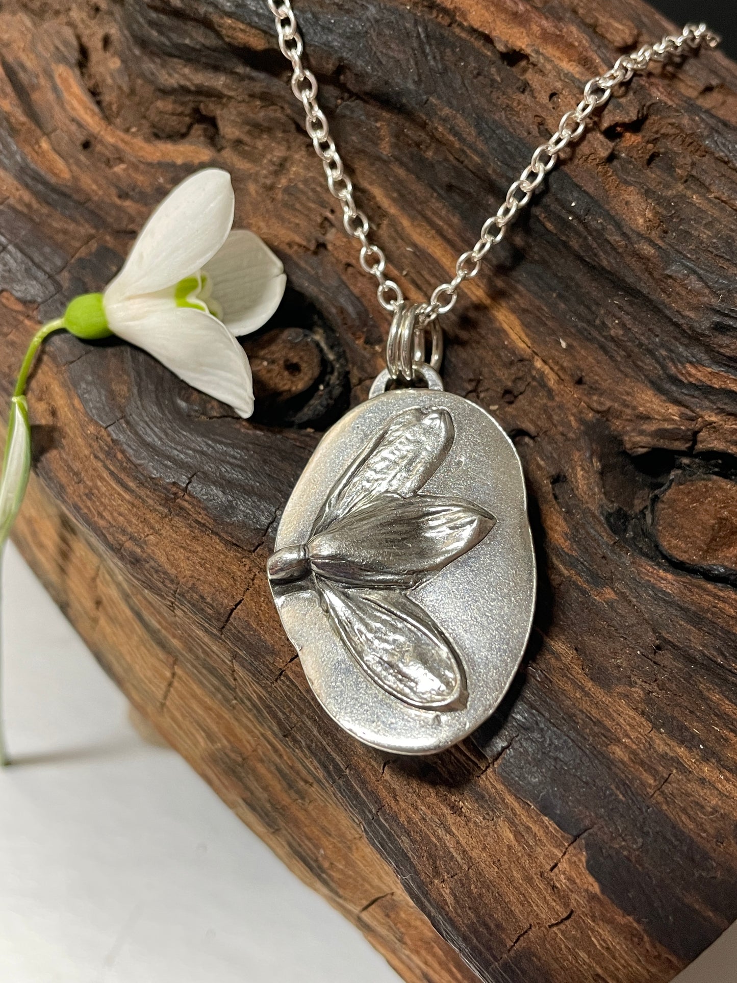 Silver Snowdrop Flower Pendant