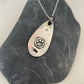 Silver Double Daisy Teardrop Pendant with Dragonfly