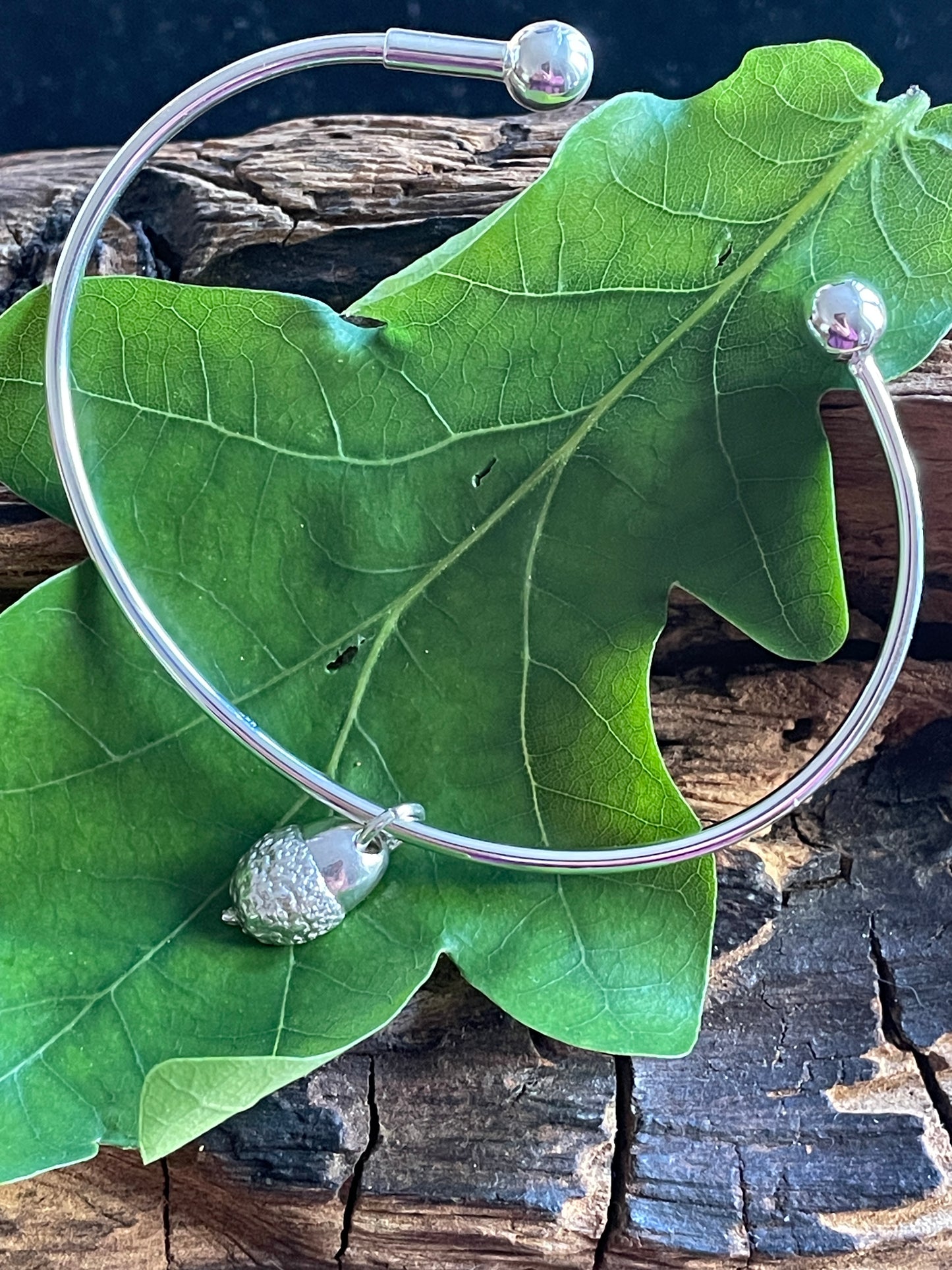 Acorn cuff bracelet