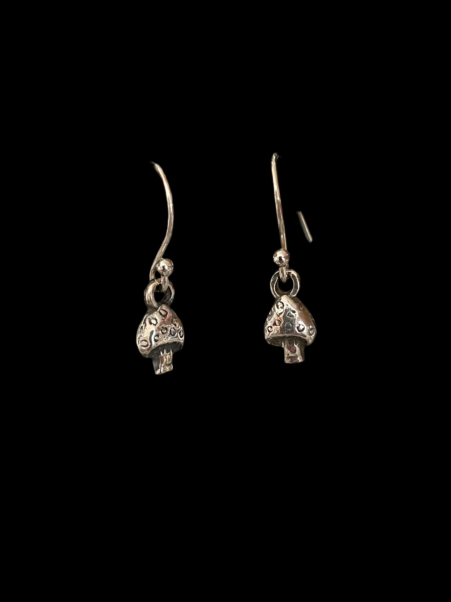 Tiny mushroom dangle earrings