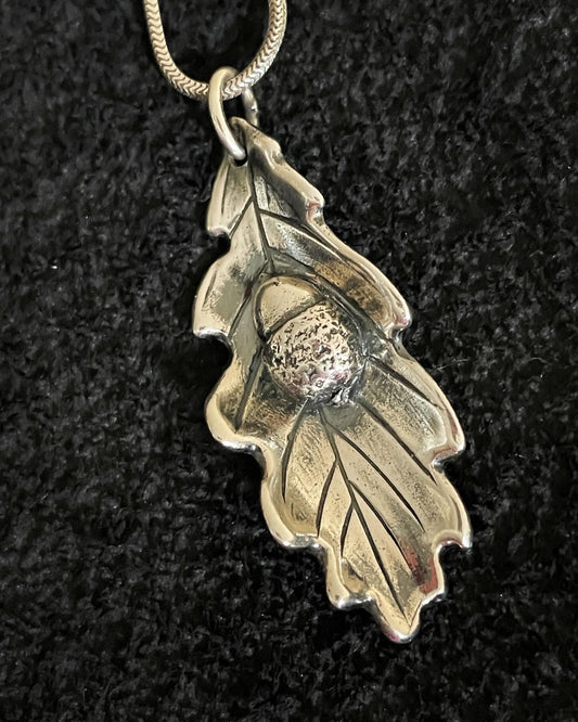 Turning Leaf with Acorn necklace