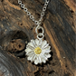 Small daisy necklace with 24k gold centre