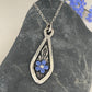 Forget-Me-Not Teardrop inlaid silver pendant