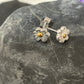 Silver and Gold Spring Flower stud earrings