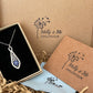 Forget-Me-Not Teardrop inlaid silver pendant