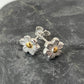 Silver and Gold Spring Flower stud earrings