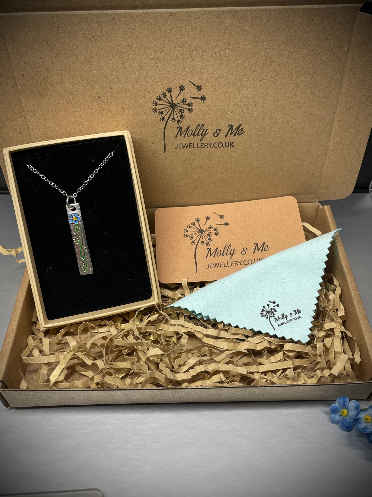 Forget-Me-Not tag pendant