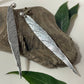 Long silver dangle leaf earrings