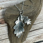 Silver Oak Leaves and Acorn pendant