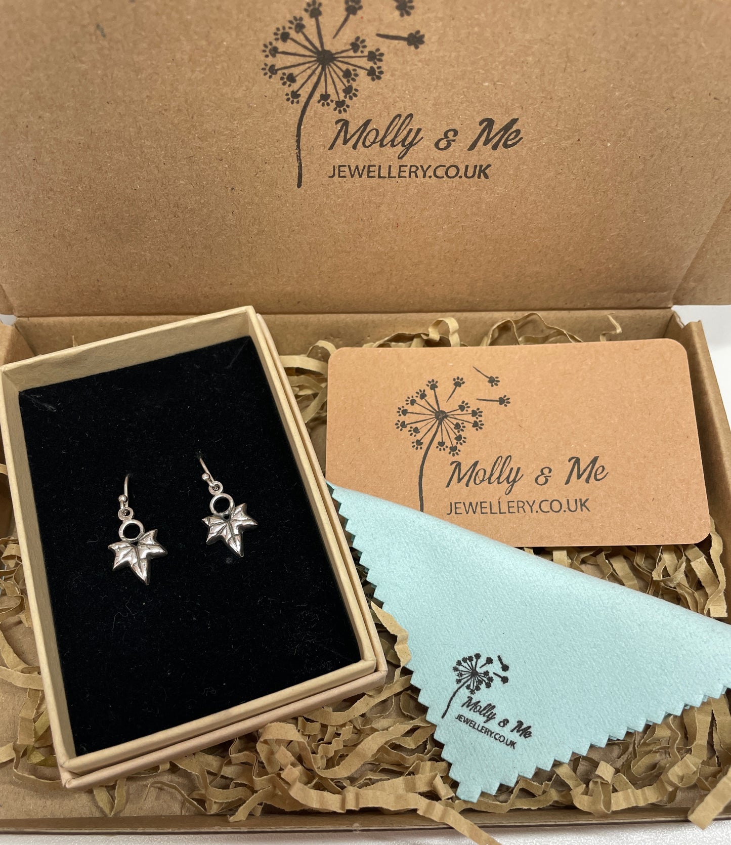 Ivy leaf dangle earrings