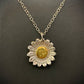 Medium Silver and Gold Sunflower pendant