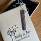 Thin rectangular sunflower pendant