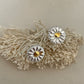 Tiny Silver Daisy studs with 24k gold