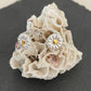 Tiny Silver Daisy studs with 24k gold