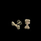 Dog bone stud earrings