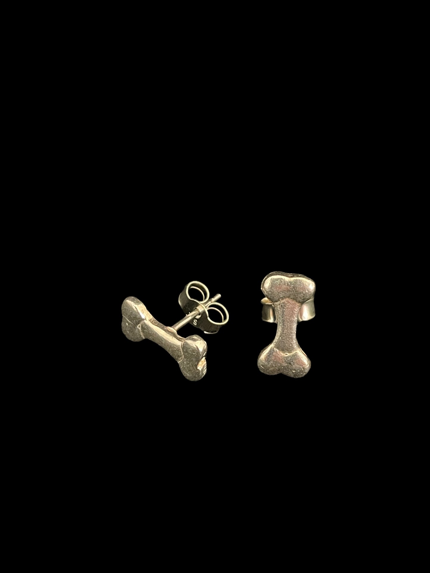 Dog bone stud earrings