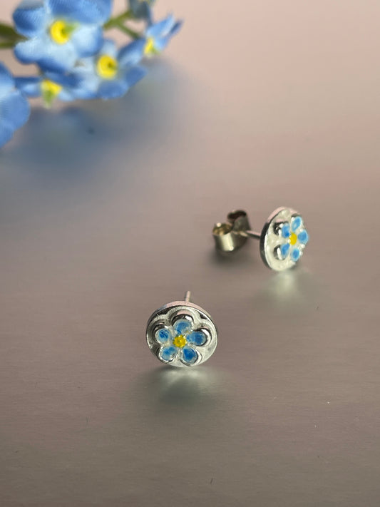 Forget-Me-Not Small Disc Earrings