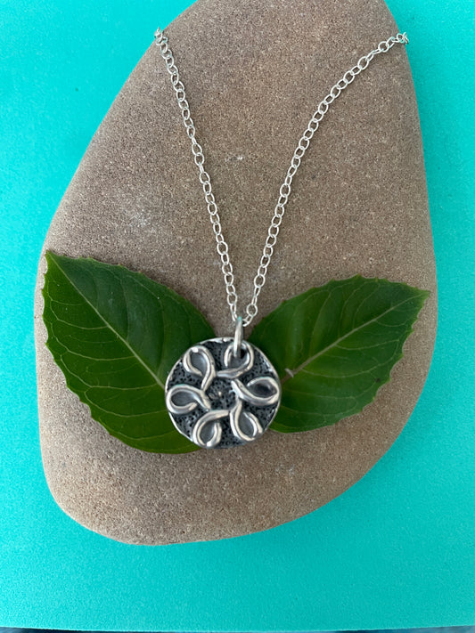 Stylised Flower Disc Pendant