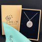 Molly and Me Jewellery Daisy disc pendant in gift box with cleaning cloth