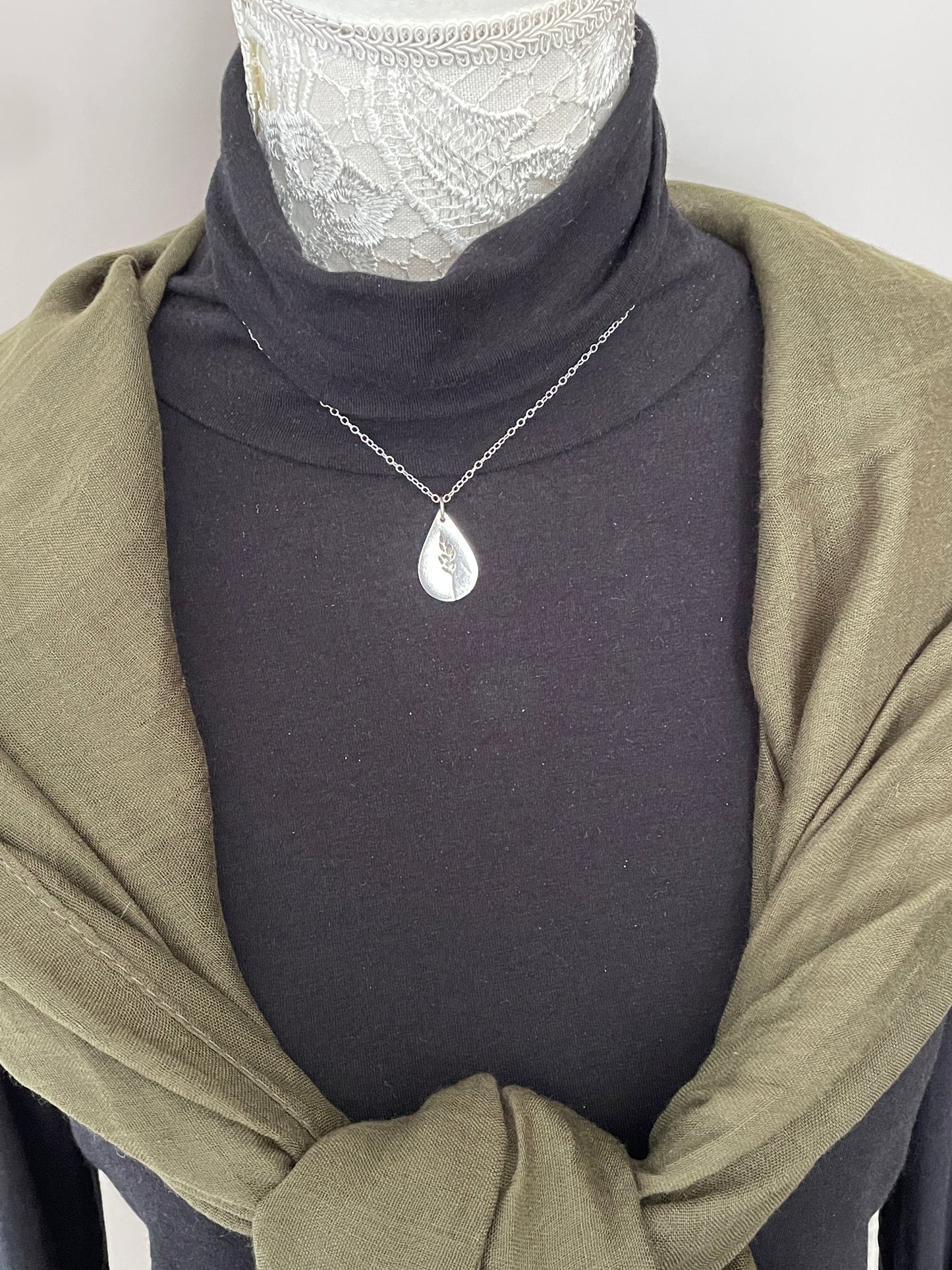 Grass Teardrop Pendant