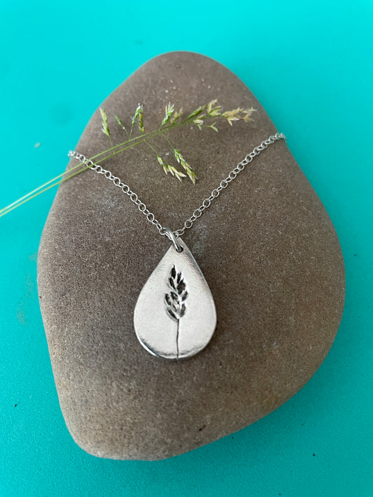 Grass Teardrop Pendant