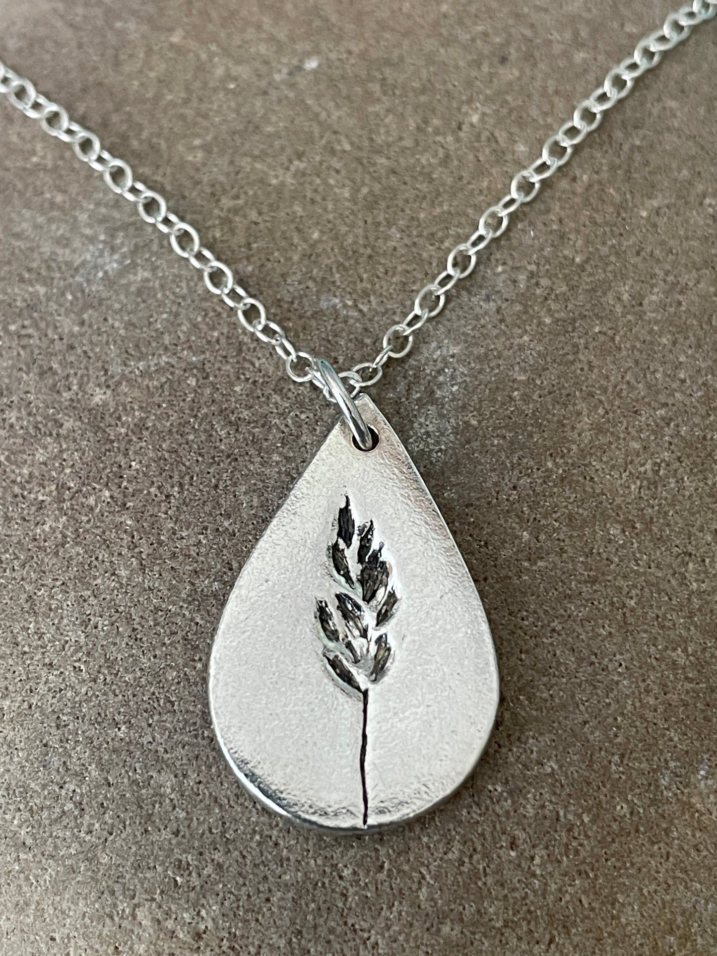 Grass Teardrop Pendant