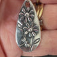 Silver Double Daisy Teardrop Pendant with Dragonfly