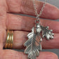 Silver Oak Leaves and Acorn pendant