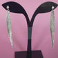 Long silver dangle leaf earrings